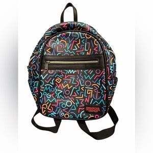 Mini Black Multicolor Stranger Things Backpack